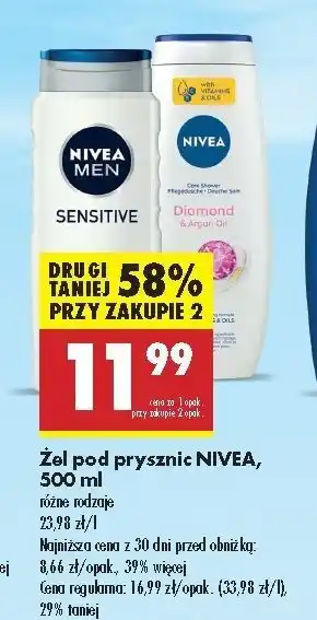 Biedronka Żel pod prysznic diamond & argan oil Nivea oferta