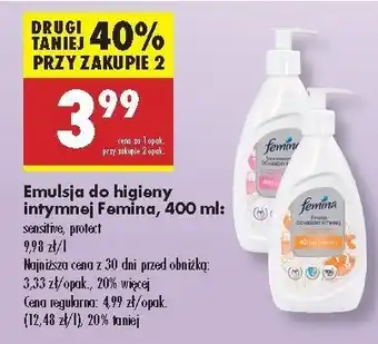 Biedronka Emulsja do higieny intymnej protect pompka Femina Intimea oferta