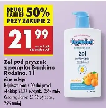 Biedronka Żel pod prysznic mirabelka Bambino Rodzina oferta