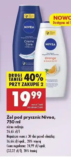 Biedronka Żel pod prysznic orange & avocado oil Nivea oferta