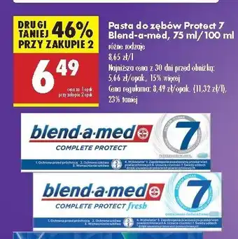 Biedronka Pasta do zębów crystal white Blend-A-Med Complete Protect 7 oferta