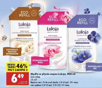 Biedronka Mydło w płynie linen & rice milk zapas Luksja Creamy Soft oferta