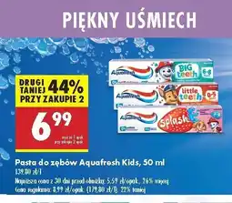 Biedronka Pasta do zębow truskawkowa 3-8 lat Aquafresh Splash oferta