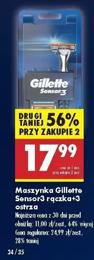 Biedronka Maszynka do golenia + 3 wkłady Gillette Sensor oferta