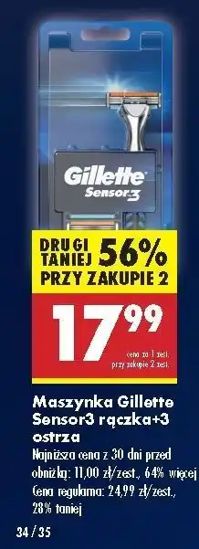 Biedronka Maszynka do golenia + 3 wkłady Gillette Sensor oferta