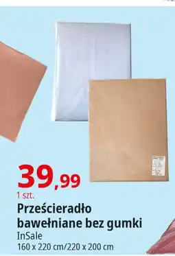 E.Leclerc Prześcieradło bawełniane bez gumki 220 x 200 cm Insale oferta