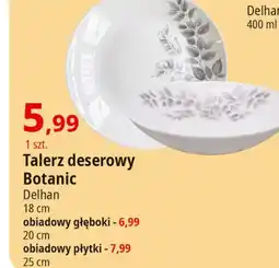 E.Leclerc Talerz obiadowy płytki botanic 25 cm Delhan oferta