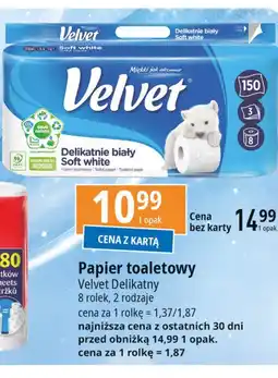 E.Leclerc Papier toaletowy delikatnie biały Velvet oferta