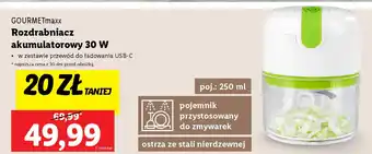 Lidl GOURMETmaxx Rozdrabniacz akumulatorowy 30 W oferta