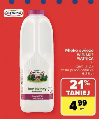 Carrefour Mleko wiejskie bez laktozy 2% Piątnica oferta