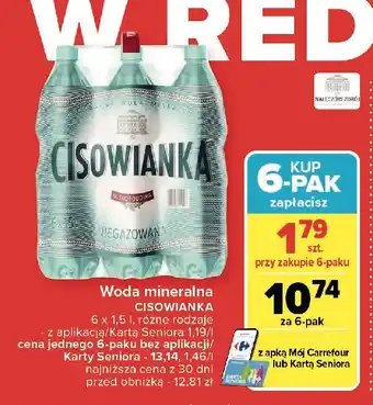 Carrefour Woda niegazowana Cisowianka oferta