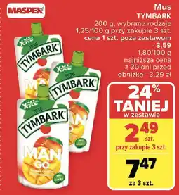 Carrefour Mus jabłko-mango-brzoskwinia-banan Tymbark oferta