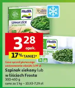 Auchan Szpinak siekany bez przypraw Frosta oferta