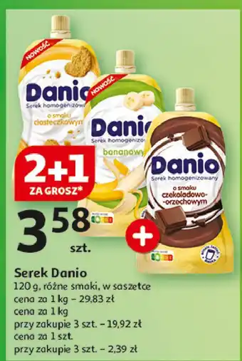 Auchan Serek czekoladowo-orzechowy saszetka Danone Danio oferta