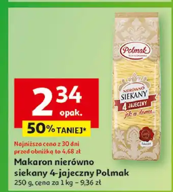 Auchan Makaron 4 jajeczny nierówno siekany Polmak oferta