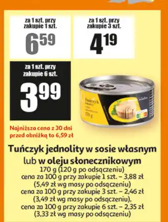 Auchan Tuńczyk w kawałkach oleju słonecznikowym Auchan oferta