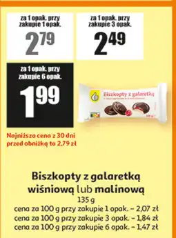 Auchan Biszkopty z galaretką malinową Podniesiony Kciuk oferta