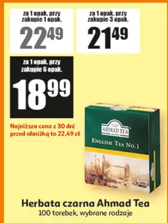 Auchan Herbata ekspresowa z zawieszką Ahmad Tea London English No. 1 oferta