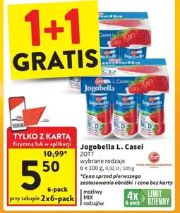 Intermarche Jogurt truskawka Zott Jogobella L. Casei oferta