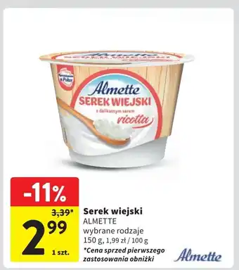 Intermarche Serek wiejski z serem ricotta Hochland Almette oferta