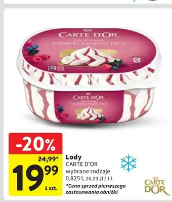 Intermarche Lody yoghurt & forest fruit Algida Carte D'or oferta