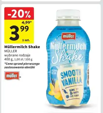 Intermarche Napój mleczny smooth vanilla Mullermilch Shake oferta