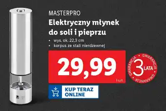 Lidl MASTERPRO Elektryczny młynek do soli i pieprzu oferta