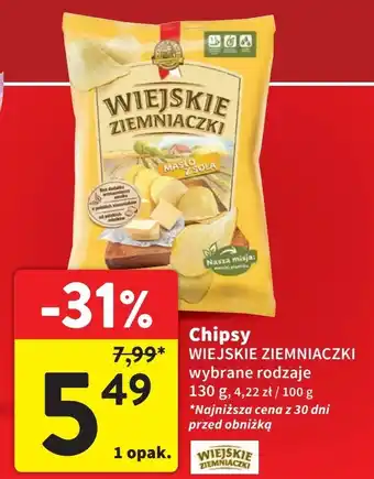 Intermarche Chipsy masło z solą Lorenz Wiejskie Ziemniaczki oferta