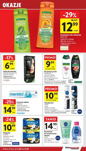 Intermarche Szampon przeciwłupieżowy Garnier Fructis Anti Dandruff oferta