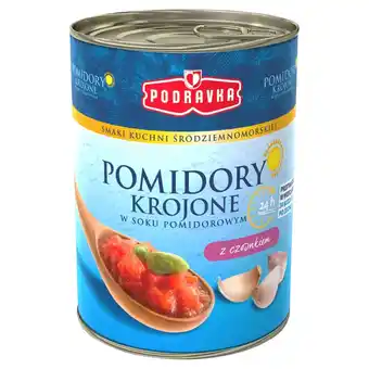 Auchan Podravka Pomidory krojone w soku pomidorowym z czosnkiem 400 g oferta