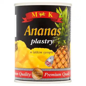 Auchan MK Ananas plastry w lekkim syropie 565 g oferta