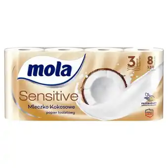 Społem Mola Sensitive Papier toaletowy mleczko kokosowe 8 rolek oferta