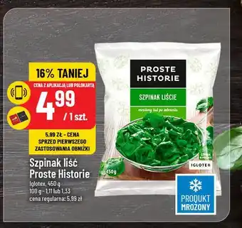 Polomarket Szpinak liście Iglotex proste historie oferta