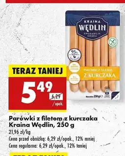 Biedronka Parówki z filetem z kurczaka Kraina wędlin oferta