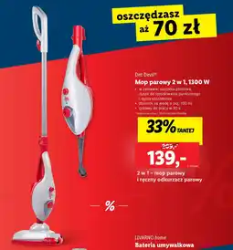 Lidl Dirt Devil Mop parowy 2 w 1, 1300 W oferta