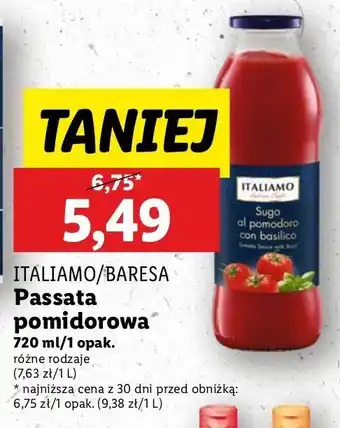 Lidl Sos pomidorowy z bazylią Italiamo oferta