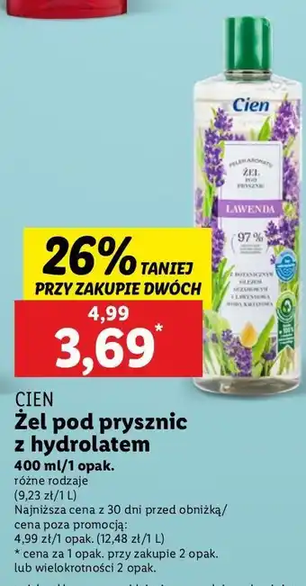 Lidl Żel pod prysznic lawenda Cien oferta