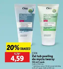 Lidl Żel peeling do mycia twarzy Cien Aqua Rich oferta