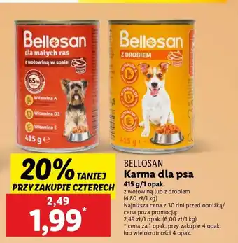 Lidl Karma dla psa z drobiem Bellosan oferta