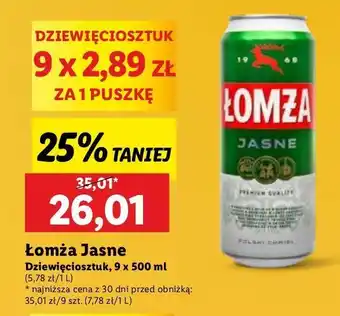 Lidl Piwo Łomża Jasne (Dawniej Export) oferta