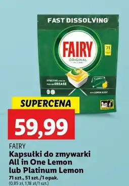 Lidl Tabletki do zmywarek lemon Fairy Platinum oferta