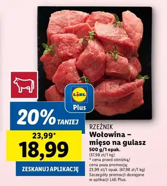 Lidl Mięso wołowe na gulasz Rzeźnik Codzienna Dostawa oferta