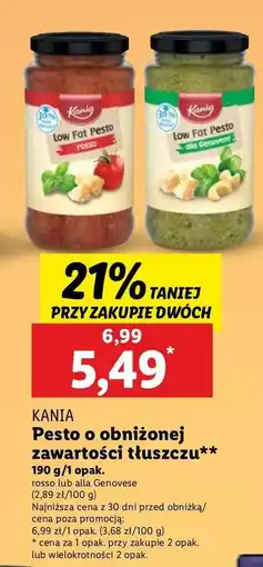 Lidl Pesto alla genovese o obniżonej zawartości tłuszczu Kania oferta