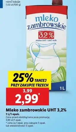 Lidl Mleko 3.2% Zambrowskie oferta