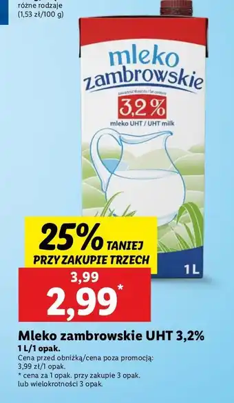 Lidl Mleko 3.2% Zambrowskie oferta