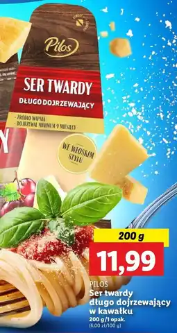 Lidl Ser twardy długo dojrzewający Pilos oferta