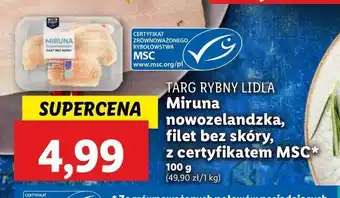 Lidl Miruna nowozelandzka filet bez skóry Targ Rybny Lidla oferta