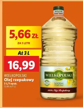 Lidl Olej Wielkopolski Rzepakowy oferta