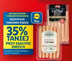 Lidl Parówki z szynki wieprzowej Pikok oferta