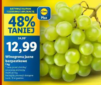 Lidl Winogrona jasne oferta